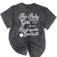 Kids Girls Kindergarten Graduation Outfit Mineral Wash Tshirts Mineral Black