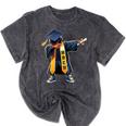 Kids HBCU Boys Grad Dabbing Graduation Mineral Wash Tshirts Mineral Black