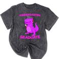 Kids Kindergarten Graduation Idea For Girls Dinosaur Mineral Wash Tshirts Mineral Black