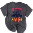 Kids My Mommy Did It Graduation Mom Graduate Mineral Wash Tshirts Mineral Black
