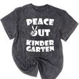 Kids Peace Out Kindergarten For Graduation Mineral Wash Tshirts Mineral Black