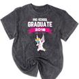 Kids Preschool Graduate 2018 Unicorn Dab Graduation Pre-K TShirt Mineral Wash Tshirts Mineral Black