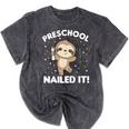 Kids Kids Preschool Nailed It Sloth Graduation Mineral Wash Tshirts Mineral Black