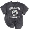 Kindergarten Gamer Graduate Graduation Mineral Wash Tshirts Mineral Black