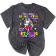 Kindergarten Graduation 2025 Graduate Girls Unicorn 1st Grad Mineral Wash Tshirts Mineral Black