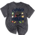 Kindergarten Graduation Shirt I Survived Kindergarten Mineral Wash Tshirts Mineral Black
