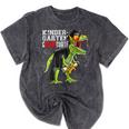 Kindergarten Grawrduate Dinosaur Graduation Cap Shirt Mineral Wash Tshirts Mineral Black