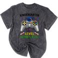 Kindergarten Level Complete Graduation Class 2023 Gamer Kids Mineral Wash Tshirts Mineral Black