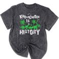 Kindergarten Is History Dinosaur Graduation Mineral Wash Tshirts Mineral Black