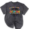 Last Day Of School Autograph 1st Grade Graduation Boys Girls Mineral Wash Tshirts Mineral Black