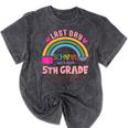 Last Day Of School Autograph 5th Grade Graduation Boys Girls Mineral Wash Tshirts Mineral Black