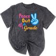 Last Day Of School Peace Out Grade 4 Graduation Kids Mineral Wash Tshirts Mineral Black