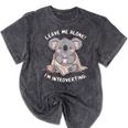Leave Me Alone I'm Introverting Koala Introvert Mineral Wash Tshirts Mineral Black