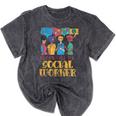 Let Me Call The Social Worker Job Graduation Work Mineral Wash Tshirts Mineral Black