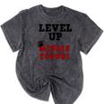 Level Up Middle School 5th Grade Graduation Mineral Wash Tshirts Mineral Black