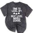 Level Up Middle School 5th Grade Graduation Party Mineral Wash Tshirts Mineral Black