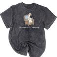 Licensed Listener Goose School Graduation Mineral Wash Tshirts Mineral Black