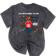 Life Is Better Around The Farm Nostalgia Trendy Mineral Wash Tshirts Mineral Black