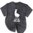 LLama Graduation I Got My Dipllama Cute Llama Mineral Wash Tshirts Mineral Black