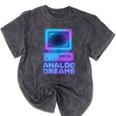 Lofi Reverie Analog Dreams Pixel 90s Desktop VHS Nostalgia Mineral Wash Tshirts Mineral Black