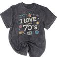 I Love The 70's Retro Nostalgia Mineral Wash Tshirts Mineral Black