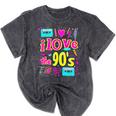 I Love The 90'S 90s Nostalgia Premium Tri-Blend Mineral Wash Tshirts Mineral Black