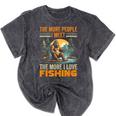 I Love Fishing Bigfoot Fisherman Introvert Sarcastic Mineral Wash Tshirts Mineral Black
