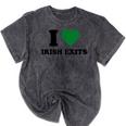 I Love Irish Exits St Patrick's Day Introvert Party Mineral Wash Tshirts Mineral Black