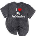 I Love My PreSchool Students Teachers Educators Graduation Mineral Wash Tshirts Mineral Black