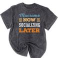 Macramé Now Minimal Socializing Introvert Vintage Mineral Wash Tshirts Mineral Black