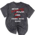 Man Criminal Justice Degree Graduation Or Career Mineral Wash Tshirts Mineral Black