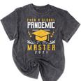 Master 2021 Graduation Graduate Masters Degree Mineral Wash Tshirts Mineral Black