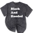 Masters Degree Graduation And Hooded T-Shirt Mineral Wash Tshirts Mineral Black