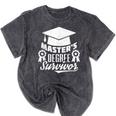 Master's Degree Survivor College Graduation Mineral Wash Tshirts Mineral Black