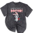 Med School Graduation Bunny Medical New Doctor Mineral Wash Tshirts Mineral Black