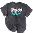 Medical School Survivor Med Student Graduation Mineral Wash Tshirts Mineral Black