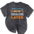 Meteorology Now Minimal Socializing Introvert Vintage Mineral Wash Tshirts Mineral Black