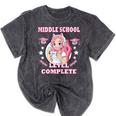Middle School Level Complete Gaming Graduation Anime Girl Mineral Wash Tshirts Mineral Black