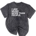 I Like Music More Than People Introvert Musician Mineral Wash Tshirts Mineral Black