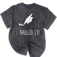Nailed It Shirt Cute Graduation Grad Cap Mineral Wash Tshirts Mineral Black