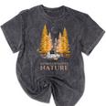 Nature Scene Tees For Introverts Quiet Escape Solitude Mineral Wash Tshirts Mineral Black
