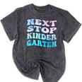 Next Stop Kindergarten Groovy Graduation Last Day Of School Mineral Wash Tshirts Mineral Black