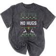 No Hugs Introvert Ugly Christmas Sweater Style Mineral Wash Tshirts Mineral Black No Hugs Introvert Ugly Christmas Sweater Style Mineral Wash Tshirts Mineral Black
