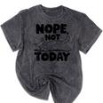 Nope Not Today Antisocial Introvert Cat Lover Men Women Kids Mineral Wash Tshirts Mineral Black