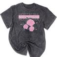 Nostalgia 80s 90s Retro Style Graphics Rose Pink Flower Mineral Wash Tshirts Mineral Black