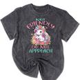 Not Friendly Do Not Approach Women & Girls Unicorn Cute Introvert & Humor Lovers For Women V-Neck Classic Fit Modern Short Sleeve Mineral Wash Tshirts Mineral Black