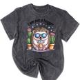 I Am Not a Hugger Introvert Hedgehog With Cactus Mineral Wash Tshirts Mineral Black