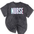 Nurse Glitch Aesthetic Graduation Nurse Glitch Graphic Art Mineral Wash Tshirts Mineral Black