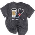 Nurse Life Graphic Nursing School Graduation Mineral Wash Tshirts Mineral Black