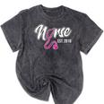 Nursing Graduation Nurse Est 2018 T-Shirt Mineral Wash Tshirts Mineral Black